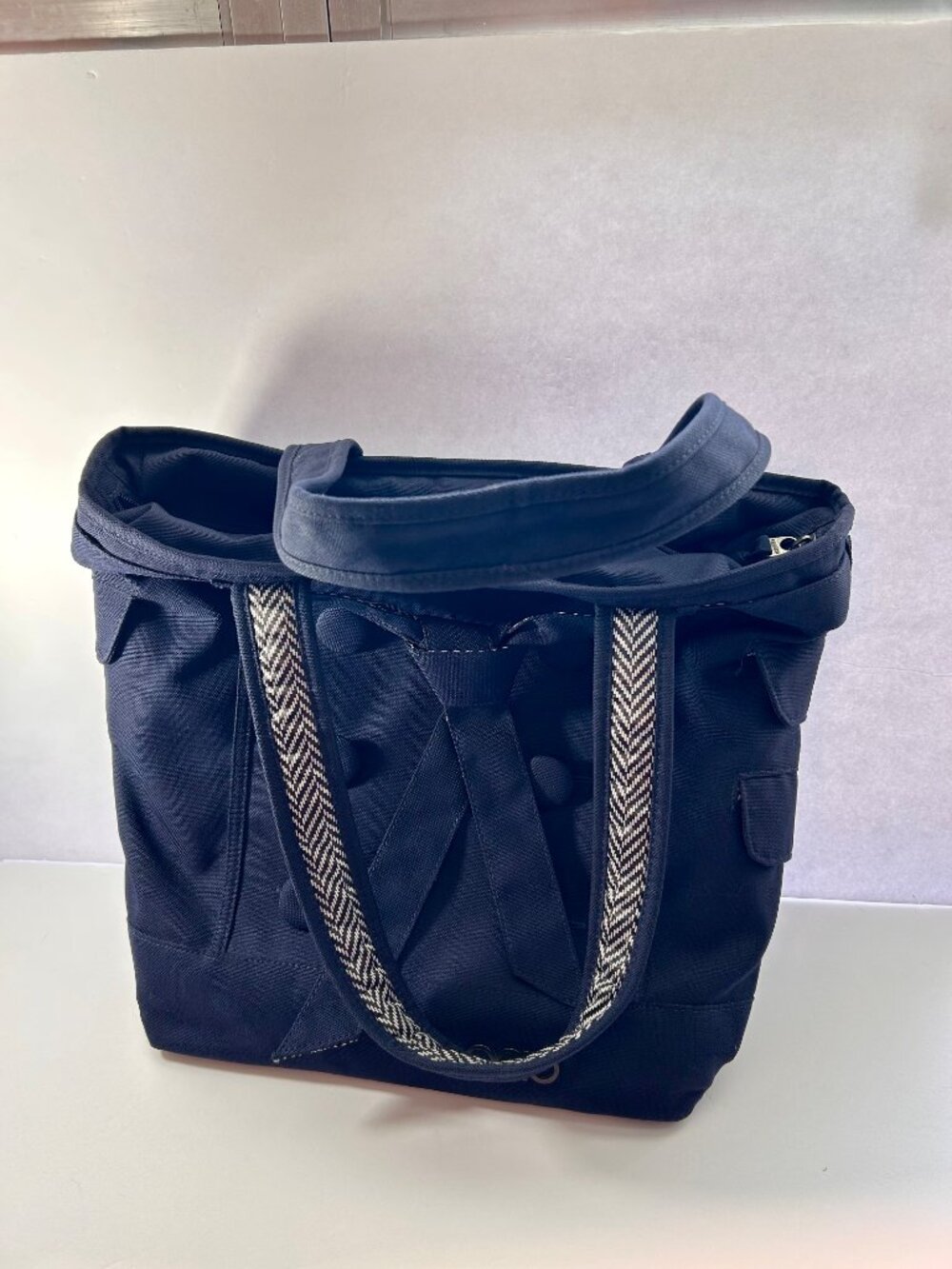OGIO Navy Multi-Pocket Structured Tote w/Padded Laptop Section and Bow Detail